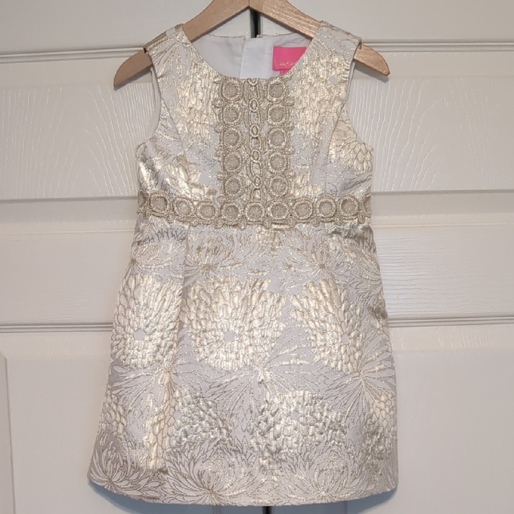 Lilly Pulitzer Clare Gold Metallic Dress Sz. 3